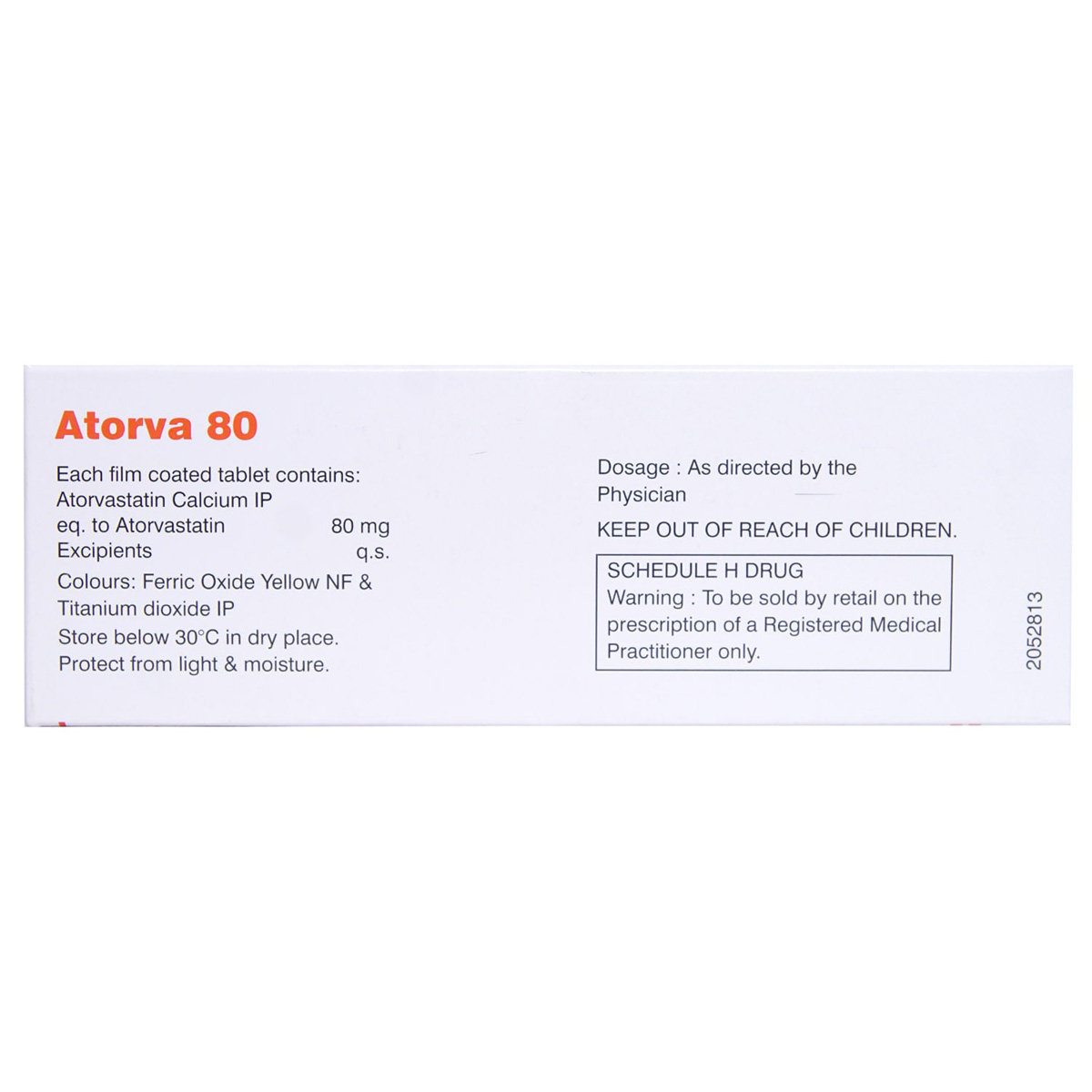 Atorva 80 Tablet 10's, Pack of 10 TABLETS Atorva 80 Tablet 10's, Pack of 10 TABLETS