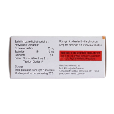 ATORVA E 20MG TABLET, Pack of 10 TABLETS