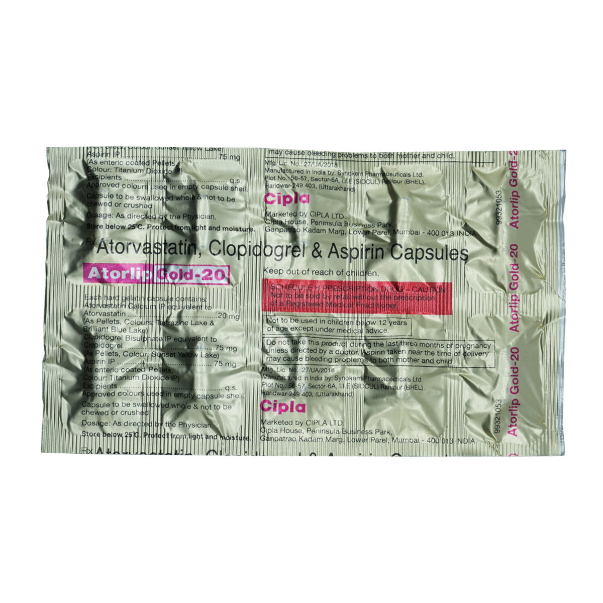 Buy Atorlip Gold 20 Capsule 10's Online