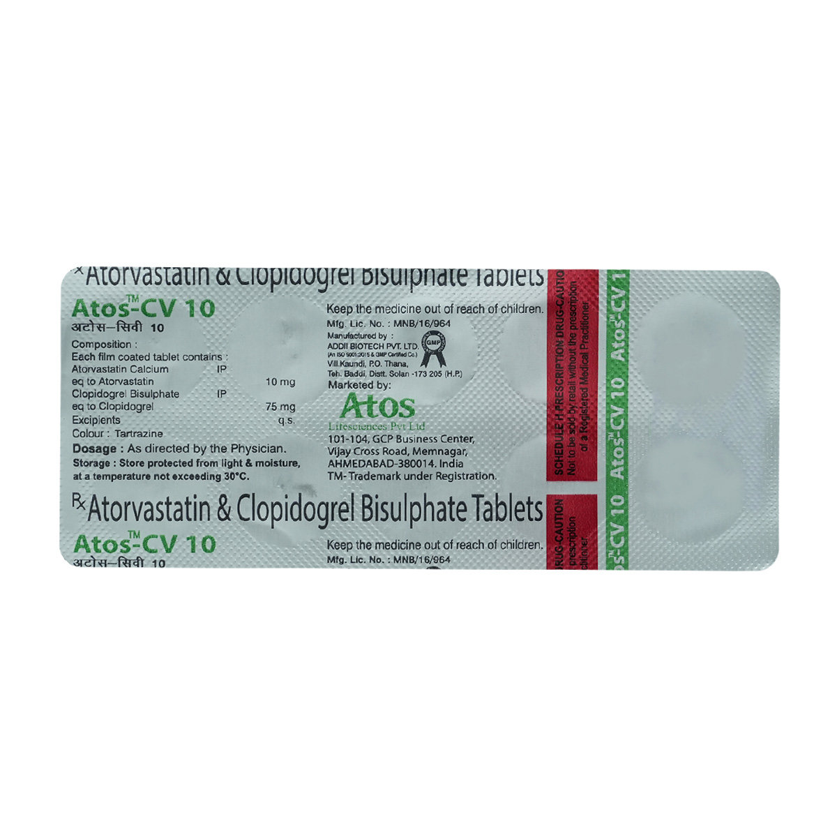 Atos CV 10 Tablet 10's, Pack of 10 TABLETS Atos CV 10 Tablet 10's, Pack of 10 TABLETS