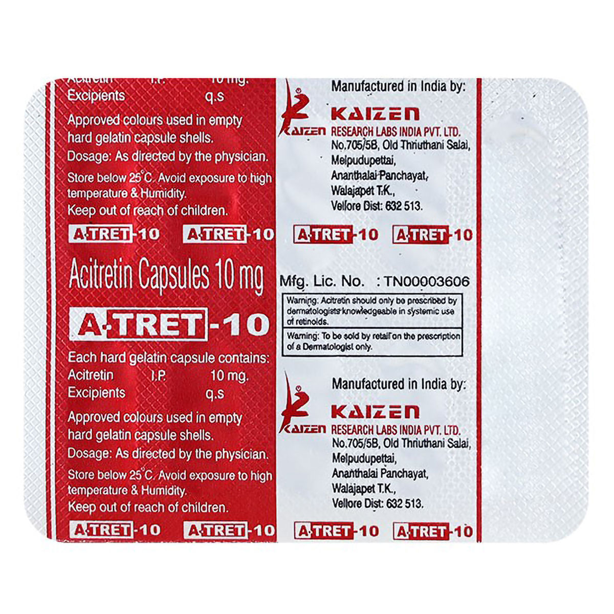 Buy A TRET 10MG CAPSULE 10'S Online