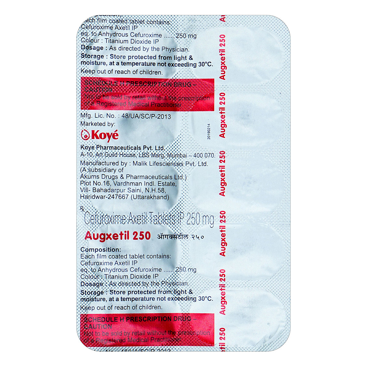 Augxetil 250 mg Tablet 10's, Pack of 10 TabletS Augxetil 250 mg Tablet 10's, Pack of 10 TabletS