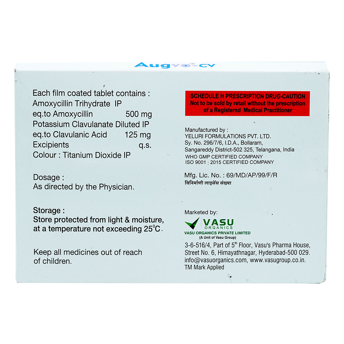 Augvo-CV Tablet 10's, Pack of 10 TABLETS Augvo-CV Tablet 10's, Pack of 10 TABLETS