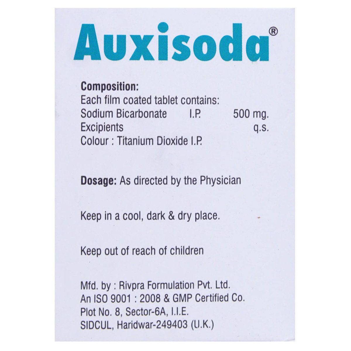 Auxisoda Tablet 10's, Pack of 10 TABLETS Auxisoda Tablet 10's, Pack of 10 TABLETS