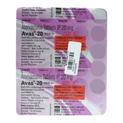 Avas 20 Tablet 30's, Pack of 30 TABLETS