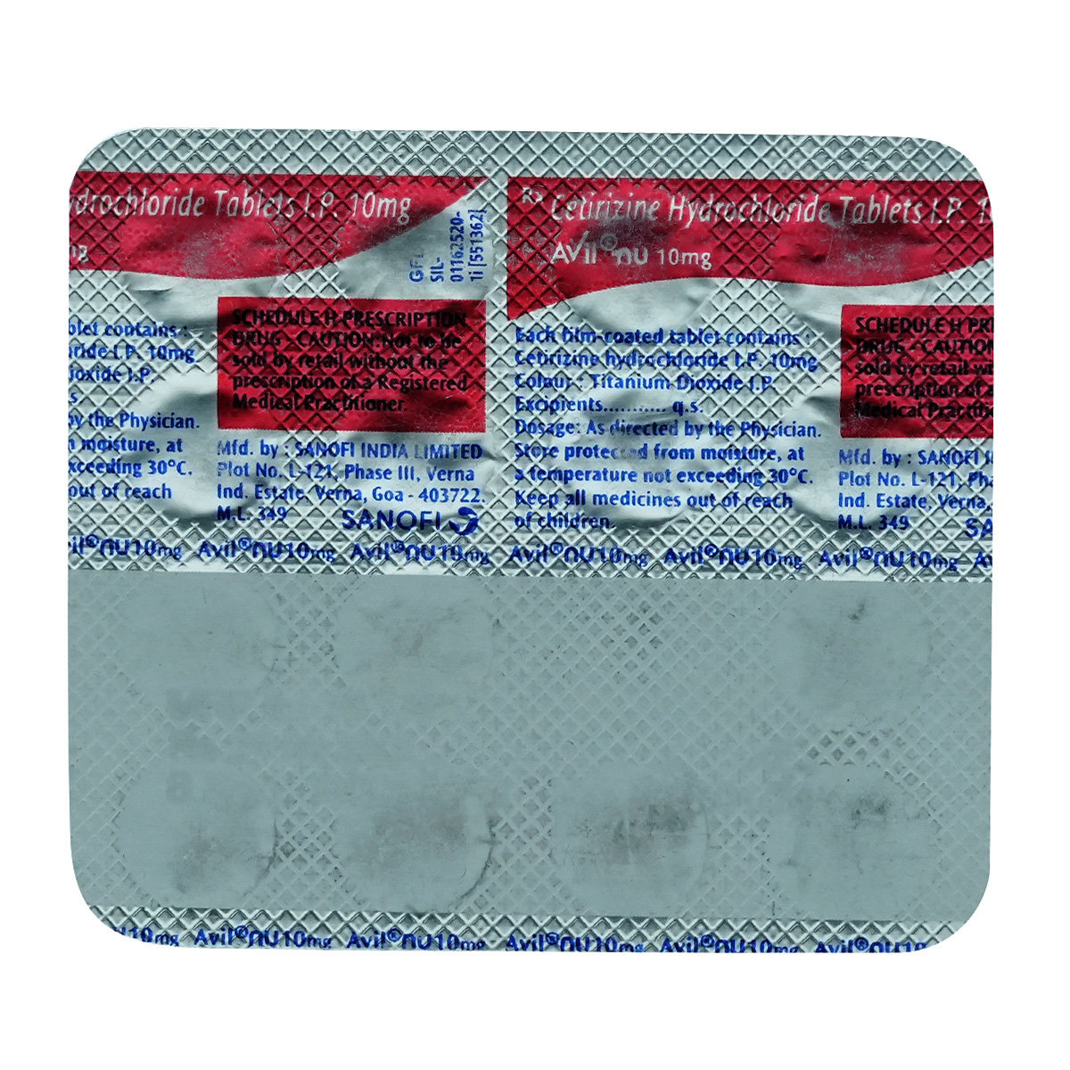 Buy Avil NU 10 mg Tablet 15's Online