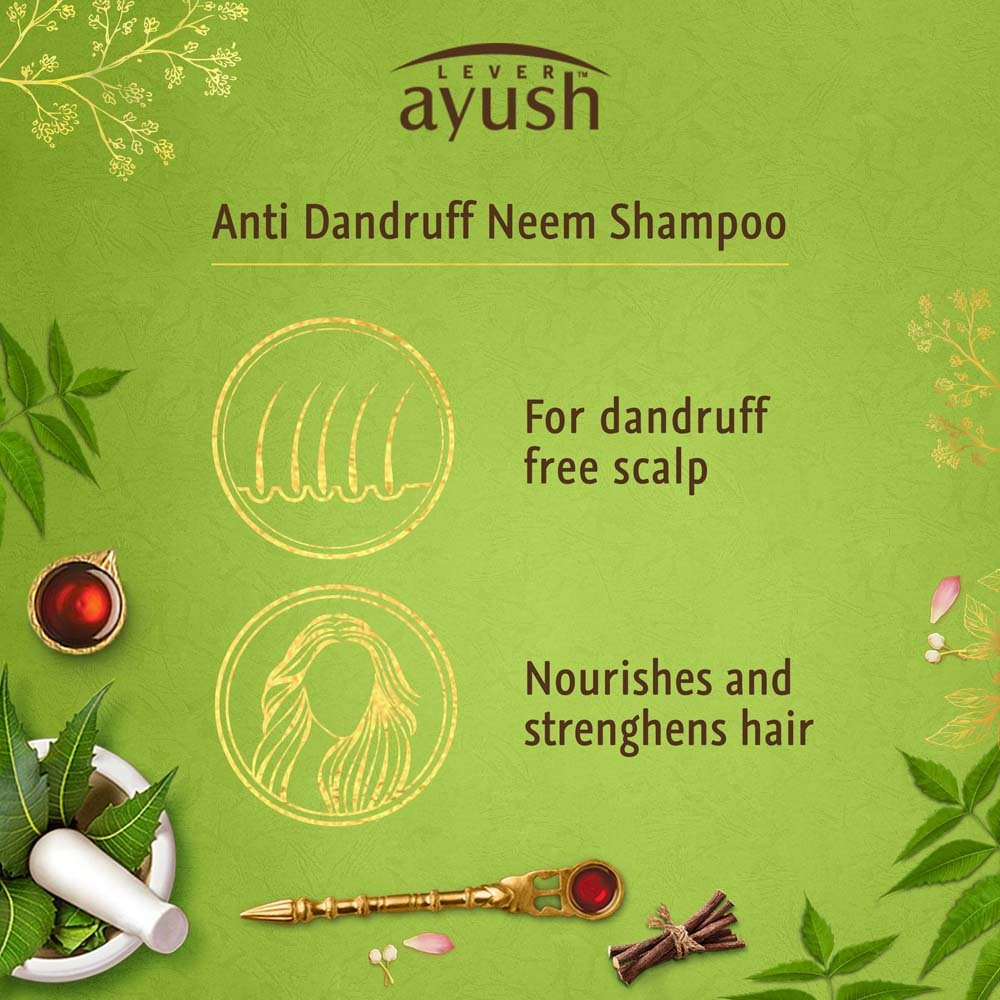 Lever Ayush Anti Dandruff Neem Shampoo, 175 ml, Pack of 1 Lever Ayush Anti Dandruff Neem Shampoo, 175 ml, Pack of 1