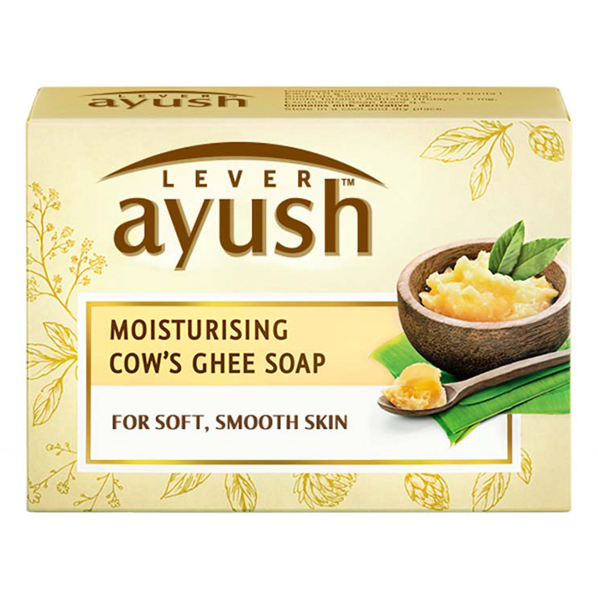 Lever Ayush Moisturising Cow's Ghee Soap 100 gm | Goodness Of Cow's Ghee & Pinda Tailam | Moisturises Skin | For Soft, Smooth Skin, Pack of 1 Lever Ayush Moisturising Cow's Ghee Soap 100 gm | Goodness Of Cow's Ghee & Pinda Tailam | Moisturises Skin | For Soft, Smooth Skin, Pack of 1