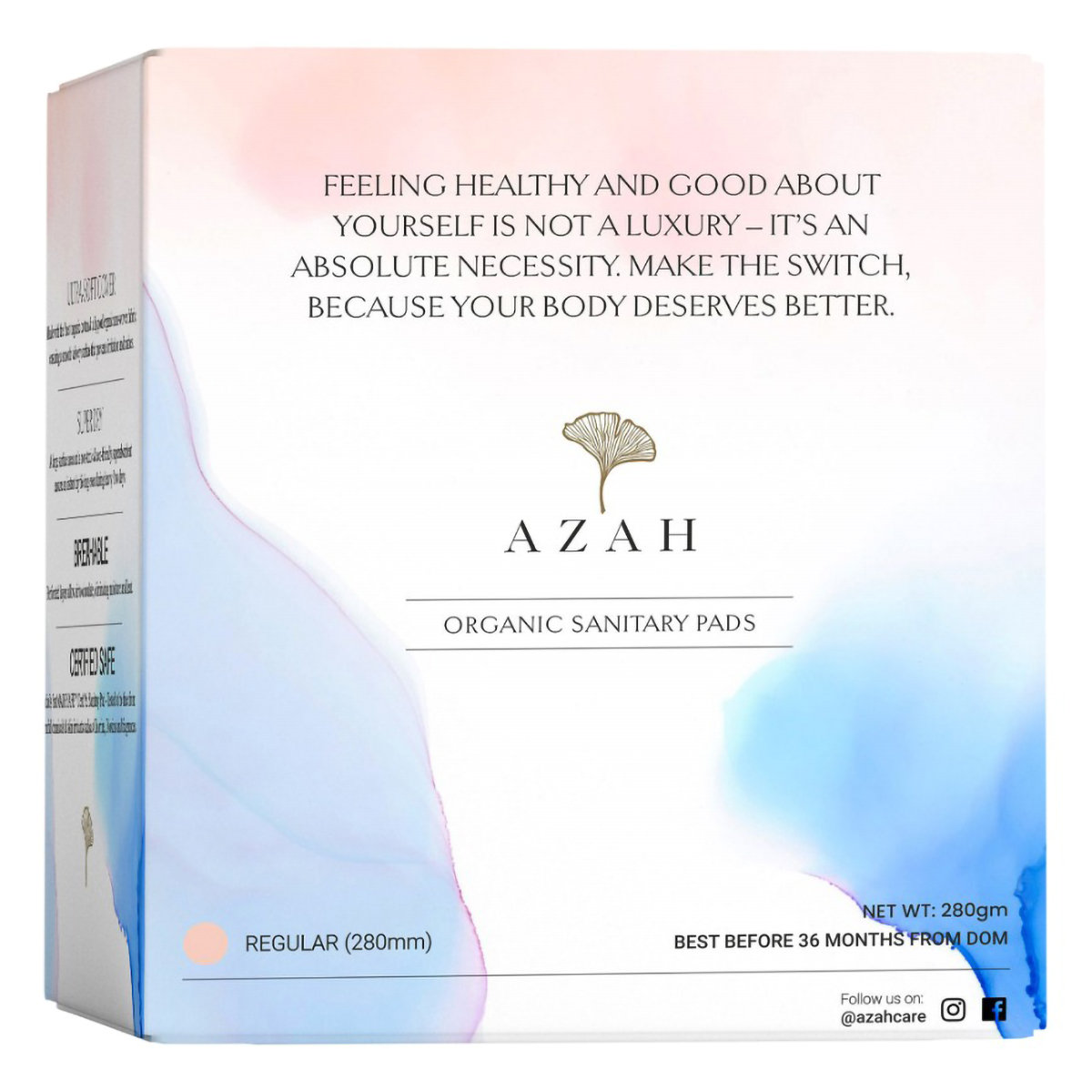 Azah Organic Sanitary Pads Regular, 15 Count, Pack of 1 Azah Organic Sanitary Pads Regular, 15 Count, Pack of 1