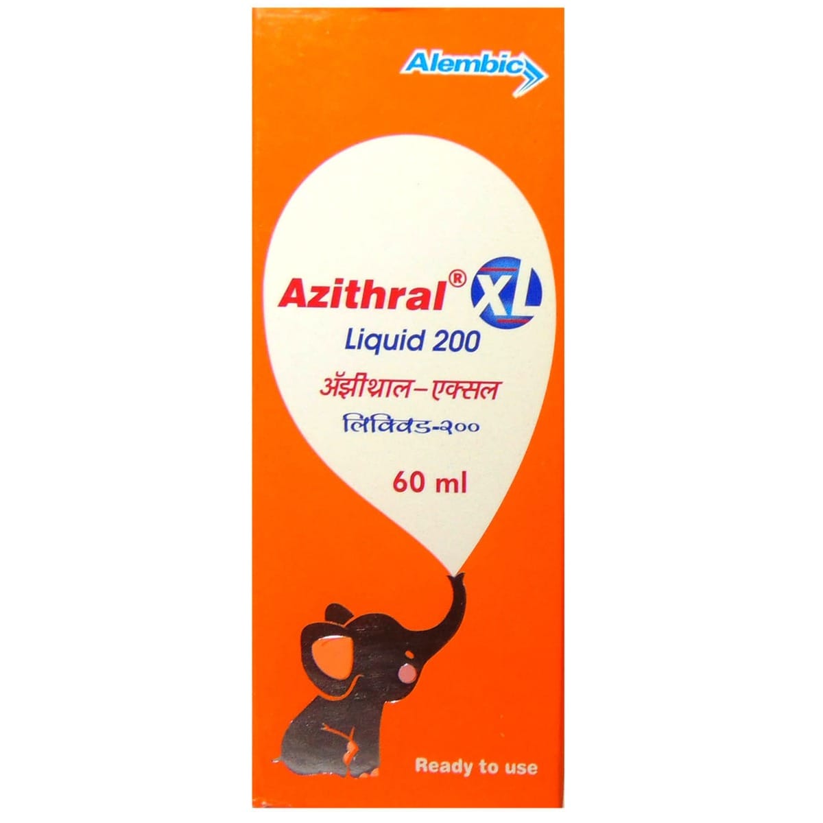 Azithral XL 200 Liquid 60 ml, Pack of 1 Liquid Azithral XL 200 Liquid 60 ml, Pack of 1 Liquid