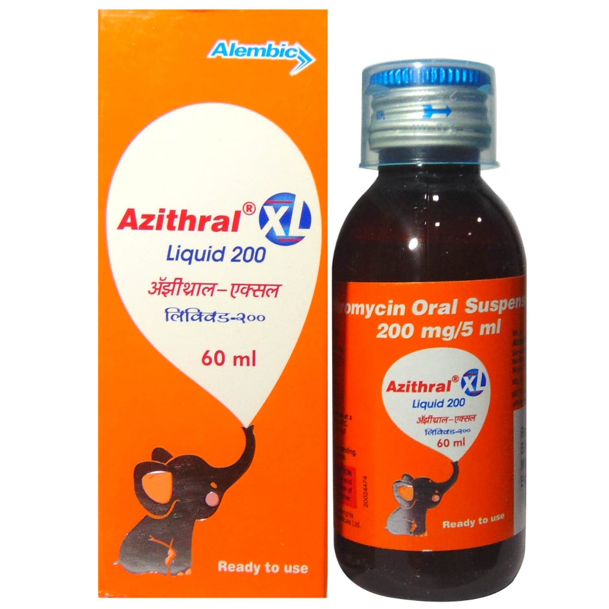 Azithral XL 200 Liquid 60 ml, Pack of 1 Liquid Azithral XL 200 Liquid 60 ml, Pack of 1 Liquid