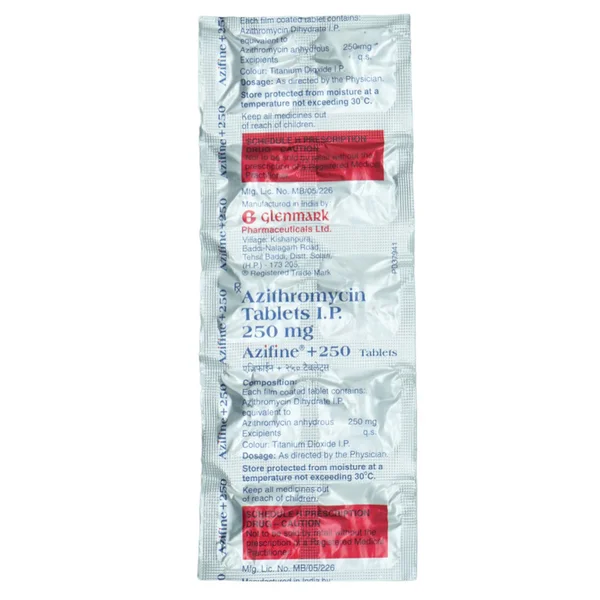 Azifine Plus 250 Tablet 10's, Pack of 10 TABLETS