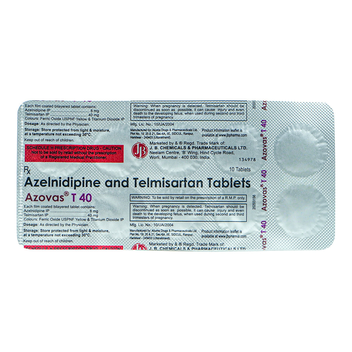 Azovas T 40 Tablet 10's, Pack of 10 TabletS Azovas T 40 Tablet 10's, Pack of 10 TabletS