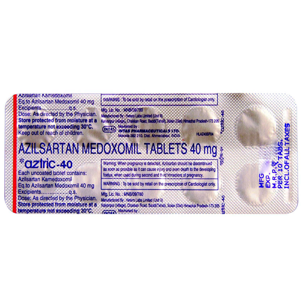 Aztric-40 Tablet 10's, Pack of 10 TABLETS Aztric-40 Tablet 10's, Pack of 10 TABLETS