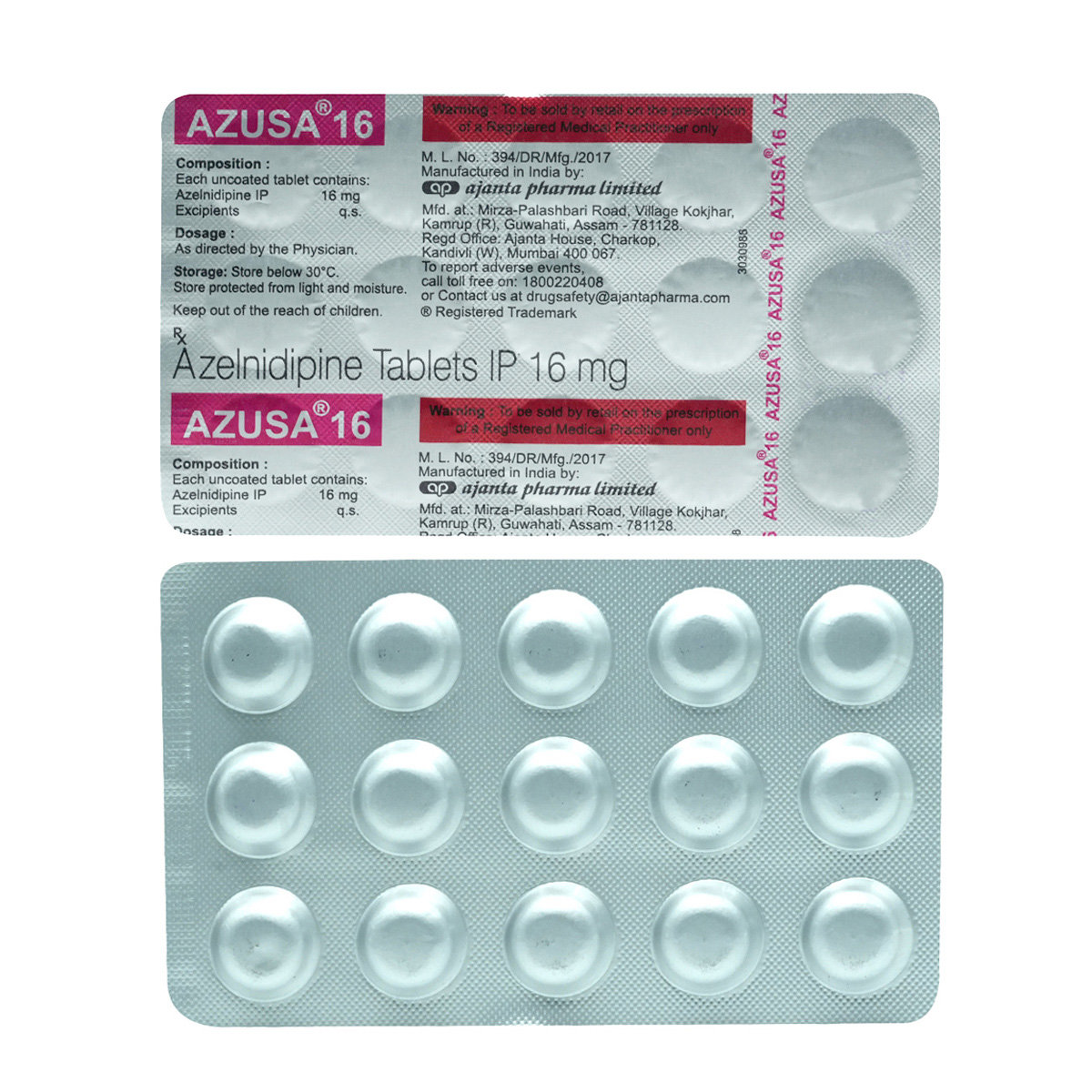 Azusa 16 mg Tablet 15's, Pack of 15 TABLETS Azusa 16 mg Tablet 15's, Pack of 15 TABLETS