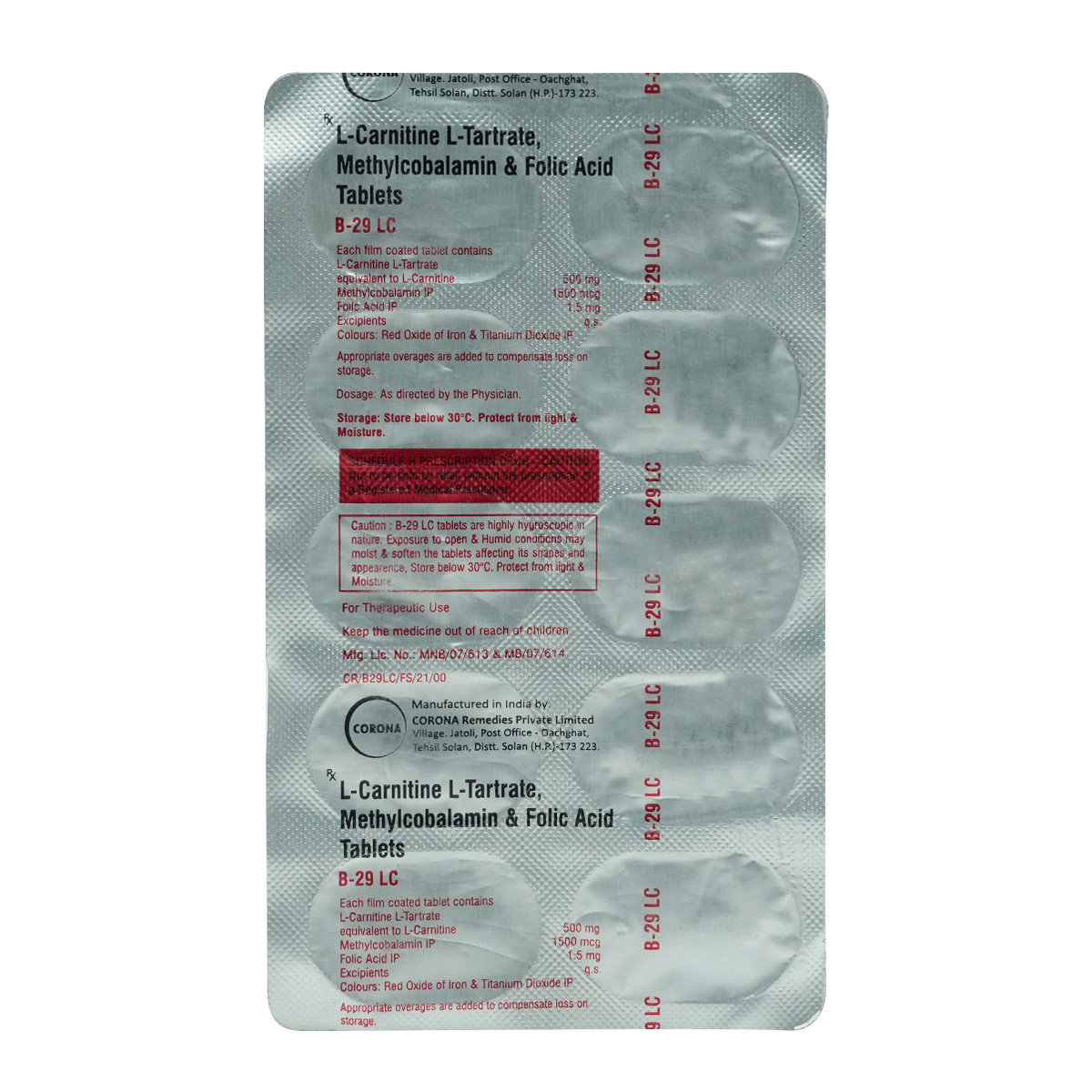 B-29 LC Tablet 10's, Pack of 10 TABLETS B-29 LC Tablet 10's, Pack of 10 TABLETS
