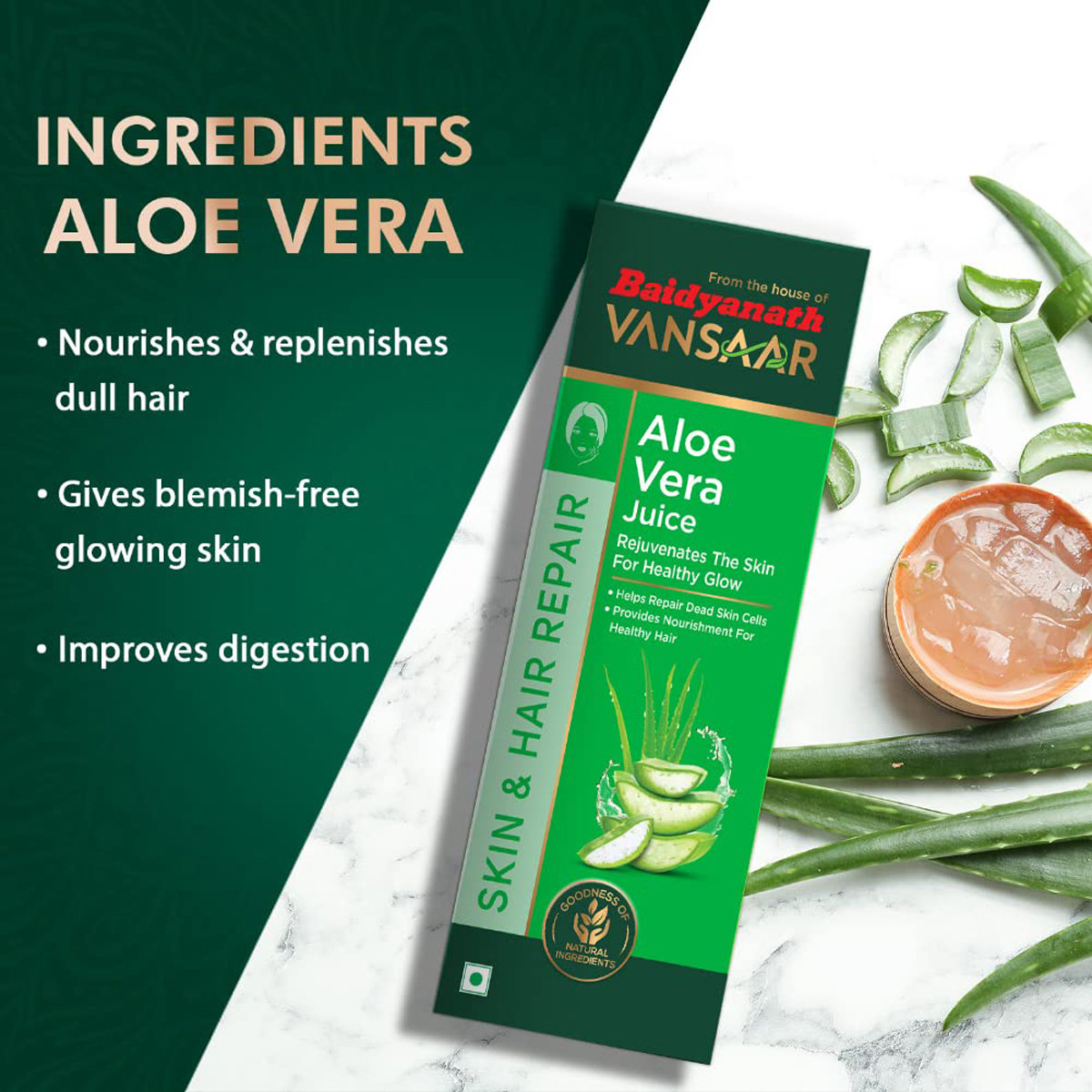 Baidyanath Vansaar Aloevera Juice, 1 Litre, Pack of 1 Baidyanath Vansaar Aloevera Juice, 1 Litre, Pack of 1