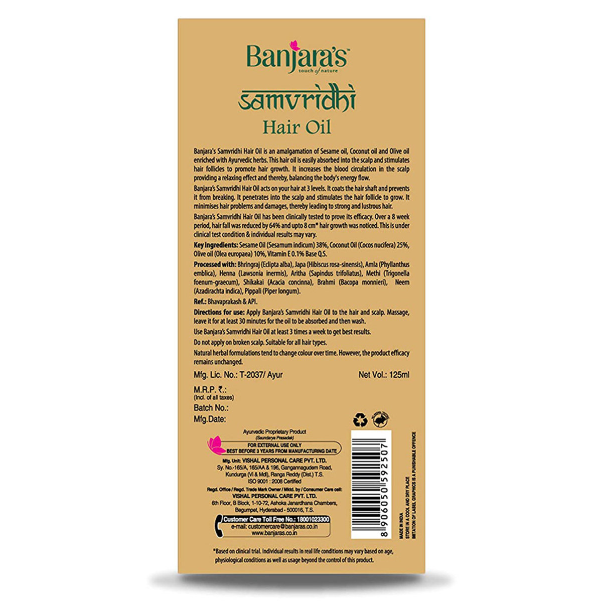 Banjaras Samvridhi Hair Oil, 125 ml, Pack of 1 Banjaras Samvridhi Hair Oil, 125 ml, Pack of 1