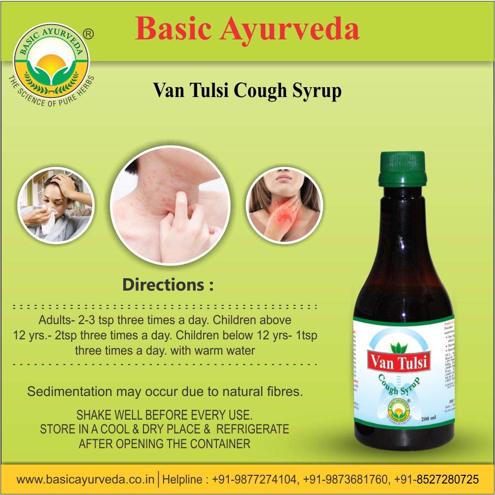 Basic Ayurveda Van Tulsi Cough Syrup, 200 ml, Pack of 1 Basic Ayurveda Van Tulsi Cough Syrup, 200 ml, Pack of 1