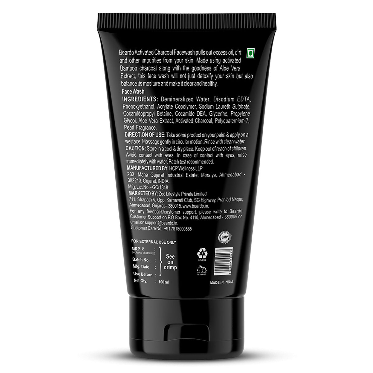 Beardo Activated Charcoal Face Wash 100 ml | Activaed Charcaol, Aloe Vera | Controls Excess Oil | Fight Acne | deeply Detoxify | For Men | For All Skin Type, Pack of 1 Beardo Activated Charcoal Face Wash 100 ml | Activaed Charcaol, Aloe Vera | Controls Excess Oil | Fight Acne | deeply Detoxify | For Men | For All Skin Type, Pack of 1