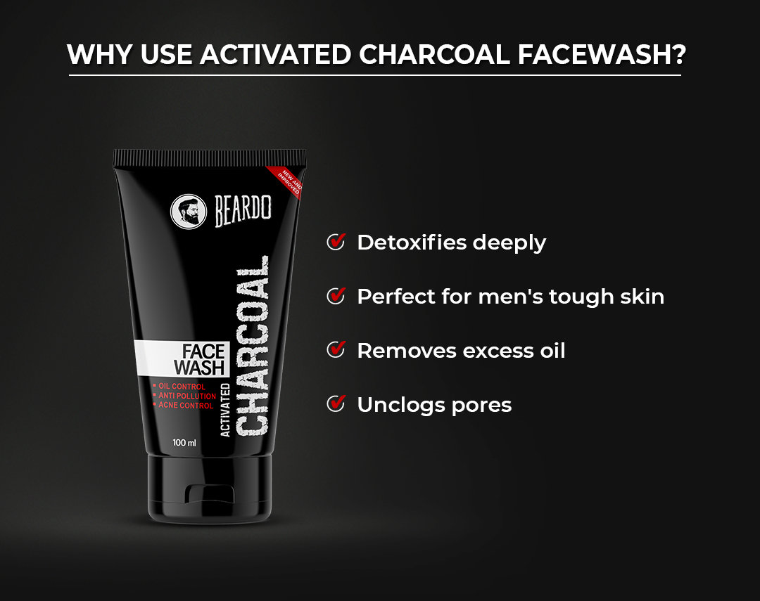 Beardo Activated Charcoal Face Wash 100 ml | Activaed Charcaol, Aloe Vera | Controls Excess Oil | Fight Acne | deeply Detoxify | For Men | For All Skin Type, Pack of 1 Beardo Activated Charcoal Face Wash 100 ml | Activaed Charcaol, Aloe Vera | Controls Excess Oil | Fight Acne | deeply Detoxify | For Men | For All Skin Type, Pack of 1