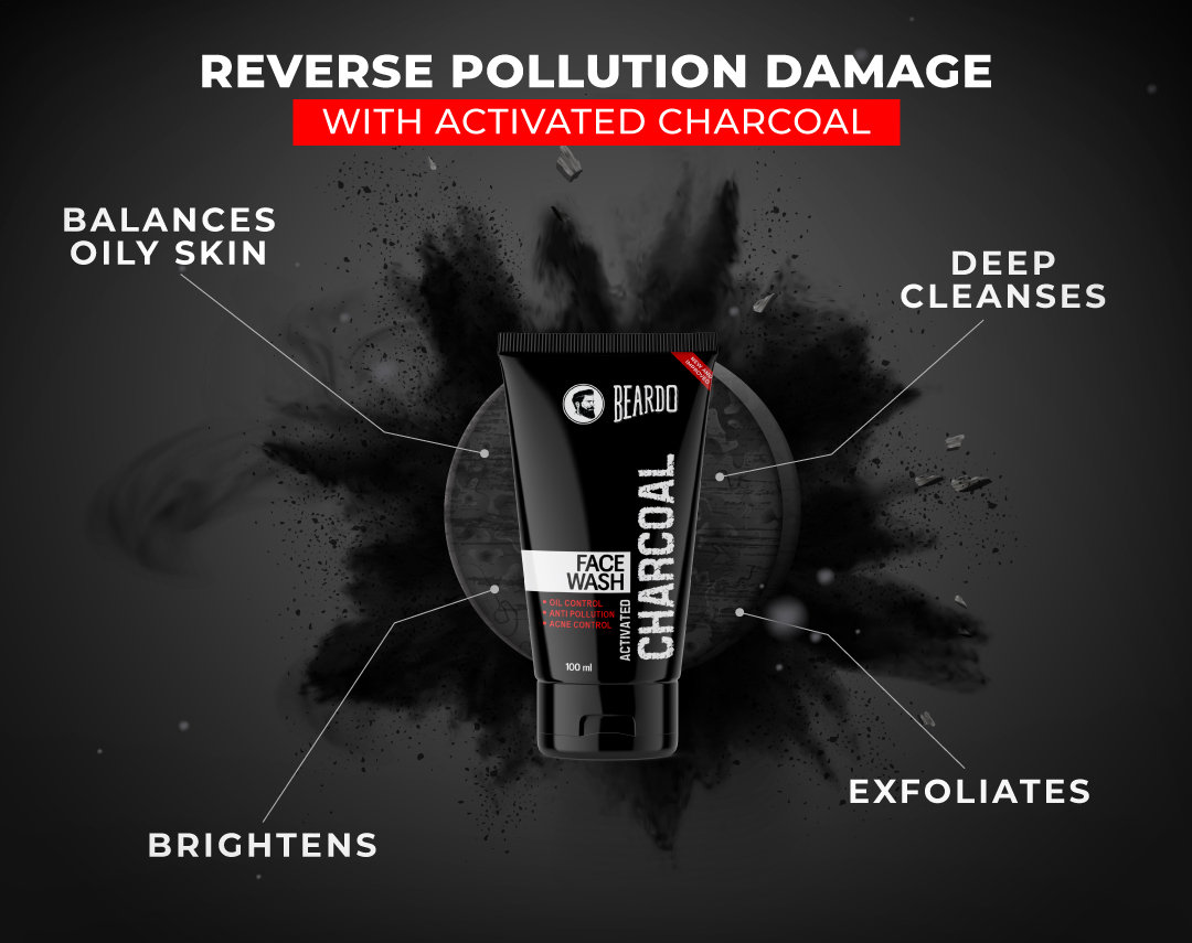 Beardo Activated Charcoal Face Wash 100 ml | Activaed Charcaol, Aloe Vera | Controls Excess Oil | Fight Acne | deeply Detoxify | For Men | For All Skin Type, Pack of 1 Beardo Activated Charcoal Face Wash 100 ml | Activaed Charcaol, Aloe Vera | Controls Excess Oil | Fight Acne | deeply Detoxify | For Men | For All Skin Type, Pack of 1