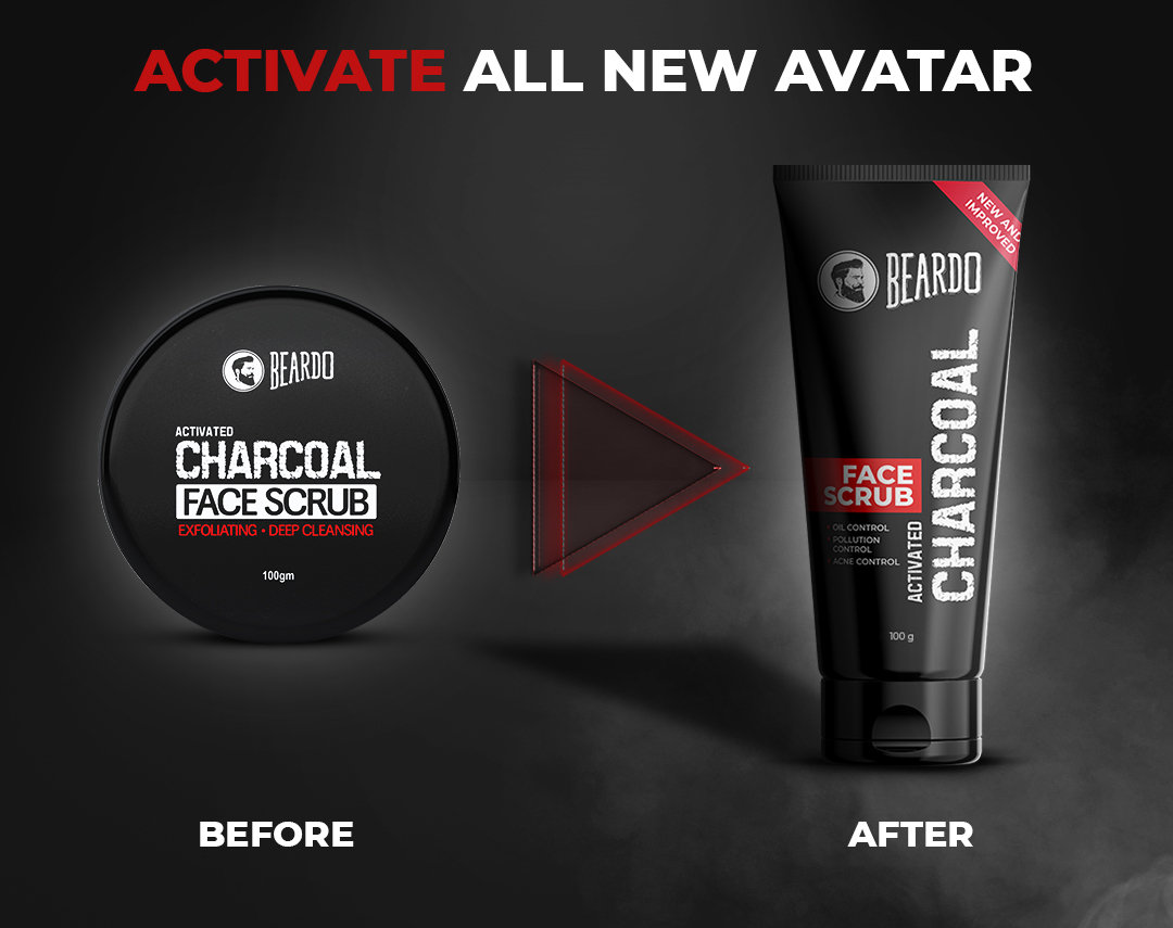 Beardo Activated Charcoal Face Scrub 100 gm | Activated Charcoal, Almond Oil | Gently Exfoliates | Remove Dead Cells & Blackheads | Controls Oil & Acne | Gives Clear & Glowing Skin | For Men | For All Skin Type, Pack of 1 Beardo Activated Charcoal Face Scrub 100 gm | Activated Charcoal, Almond Oil | Gently Exfoliates | Remove Dead Cells & Blackheads | Controls Oil & Acne | Gives Clear & Glowing Skin | For Men | For All Skin Type, Pack of 1