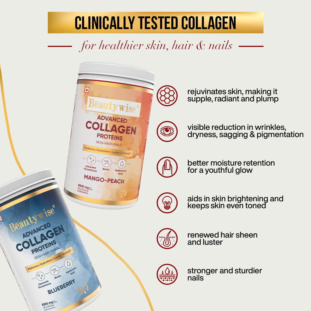 Beautywise Advanced Collagen Proteins Mango Peach Flavour Powder, 250 gm, Pack of 1 Beautywise Advanced Collagen Proteins Mango Peach Flavour Powder, 250 gm, Pack of 1