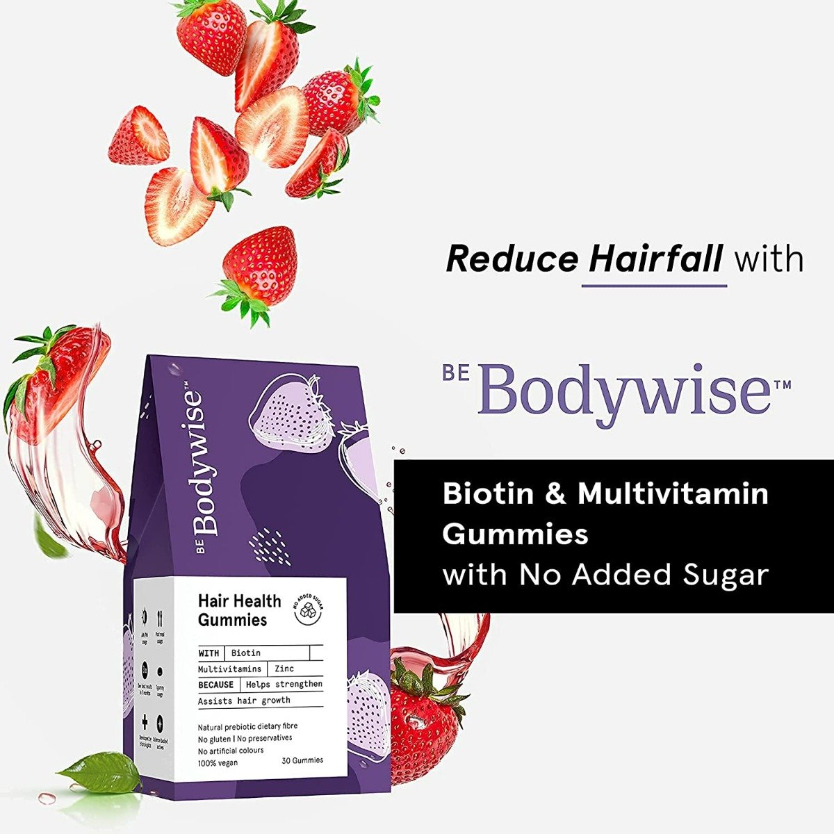 Be Bodywise Hair Health Gummies, 30 Count, Pack of 1 Be Bodywise Hair Health Gummies, 30 Count, Pack of 1