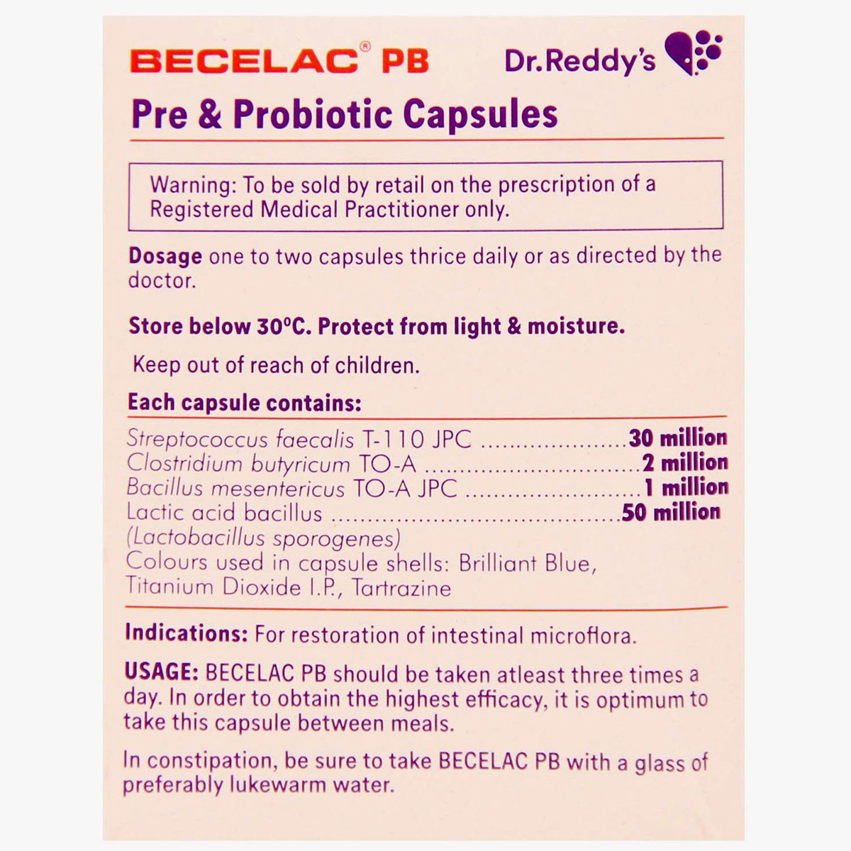 Becelac PB Capsule 10's, Pack of 10 CapsuleS Becelac PB Capsule 10's, Pack of 10 CapsuleS