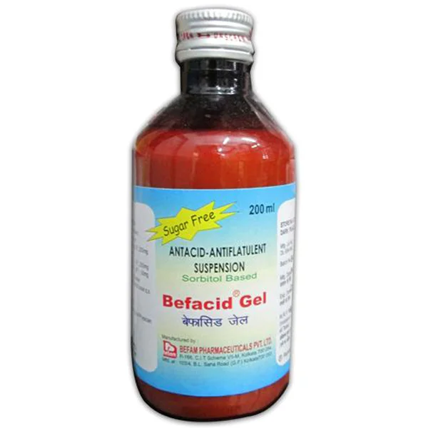Befacid Sugar Free Gel 200 ml, Pack of 1