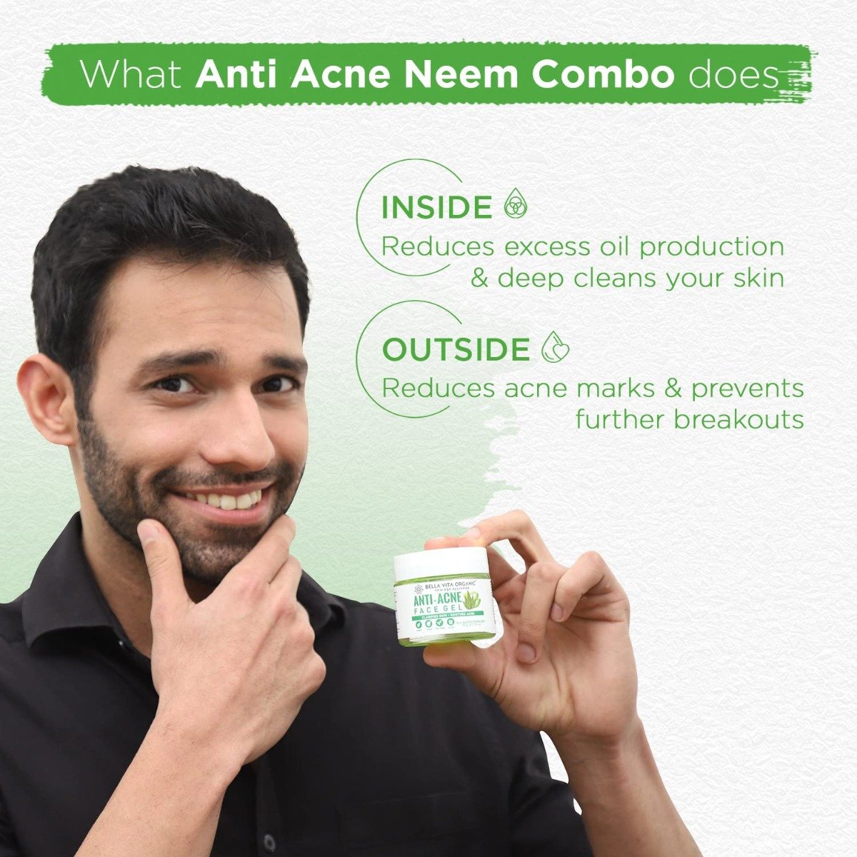 Bella Vita Organic Anti-Acne (Neem Face Wash 100 ml + Face Gel 50 gm), 1 Kit, Pack of 1 Bella Vita Organic Anti-Acne (Neem Face Wash 100 ml + Face Gel 50 gm), 1 Kit, Pack of 1