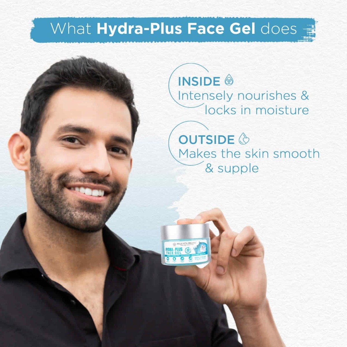 Bella Vita Organic Hydra-Plus Face Gel 50 gm | Snow Mushroom, Moringa Oil, Passion Fruit & Coconut Water | Provides Hydration Upto 48Hr | Nourishes Skin & Restore Skin Moisture | Lightweight | for Men & Women | For Normal To Dry Skin, Pack of 1 Bella Vita Organic Hydra-Plus Face Gel 50 gm | Snow Mushroom, Moringa Oil, Passion Fruit & Coconut Water | Provides Hydration Upto 48Hr | Nourishes Skin & Restore Skin Moisture | Lightweight | for Men & Women | For Normal To Dry Skin, Pack of 1