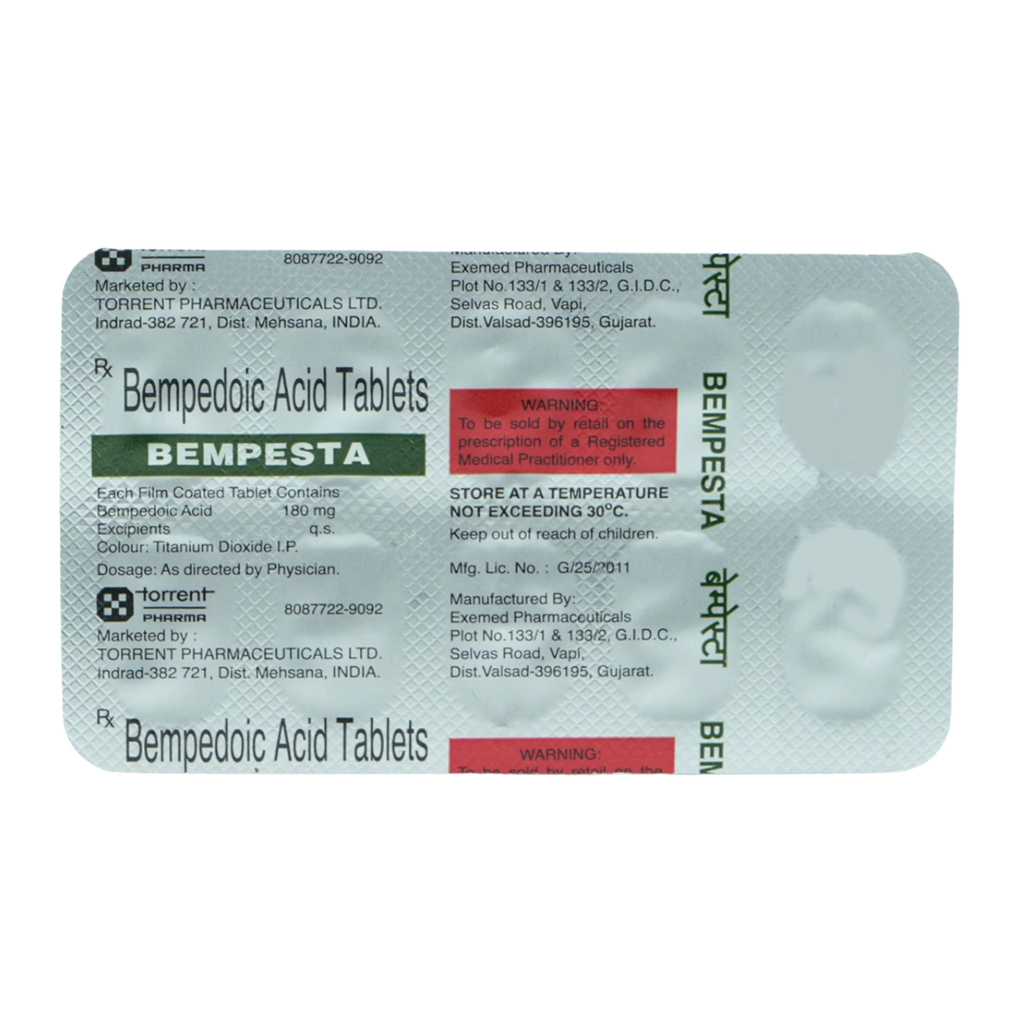 Buy Bempesta 180Mg Tab 10'S Online