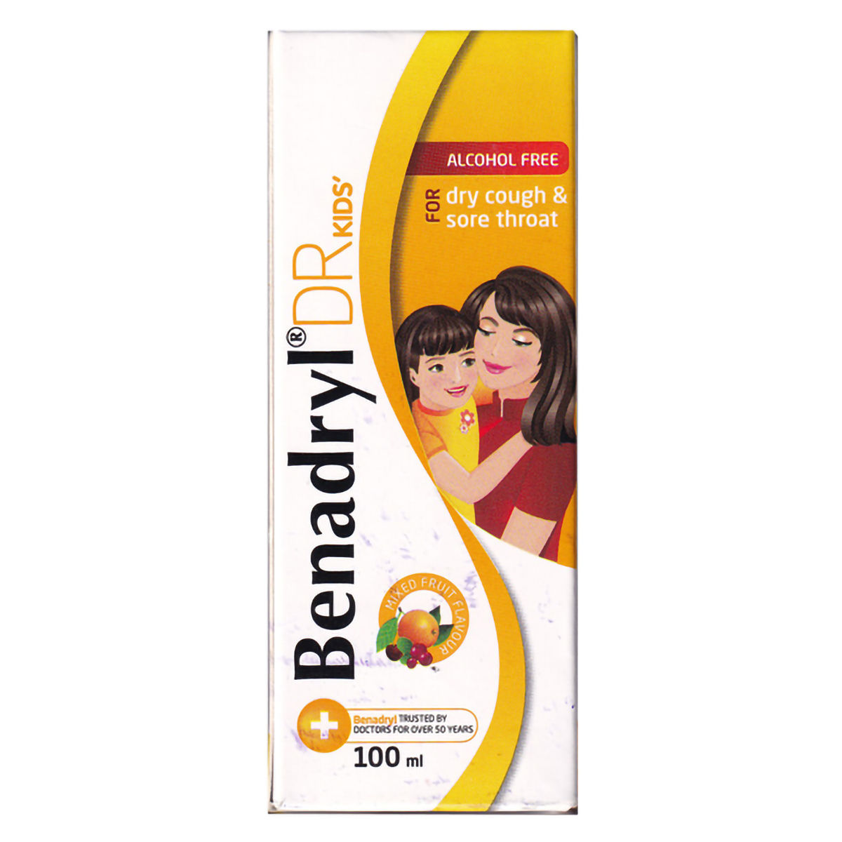 Buy Benadryl DR Kids Syrup for Dry Cough & Sore Throat, 100 ml Online