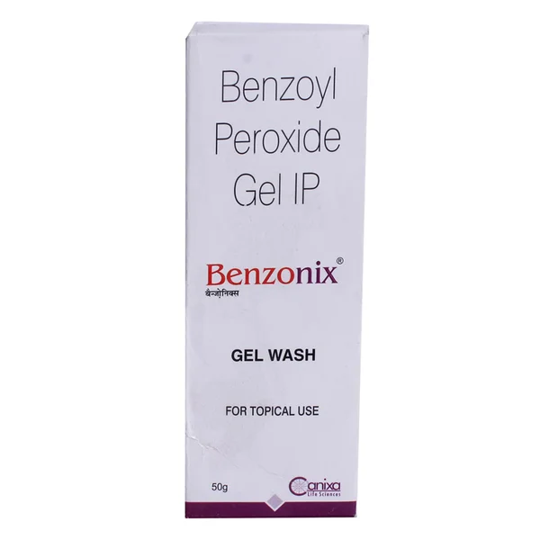 Benzonix Gel Wash 50 gm | Benzoyl Peroxide | For Treatment Of Acne &amp; Pimples, Pack of 1 GEL