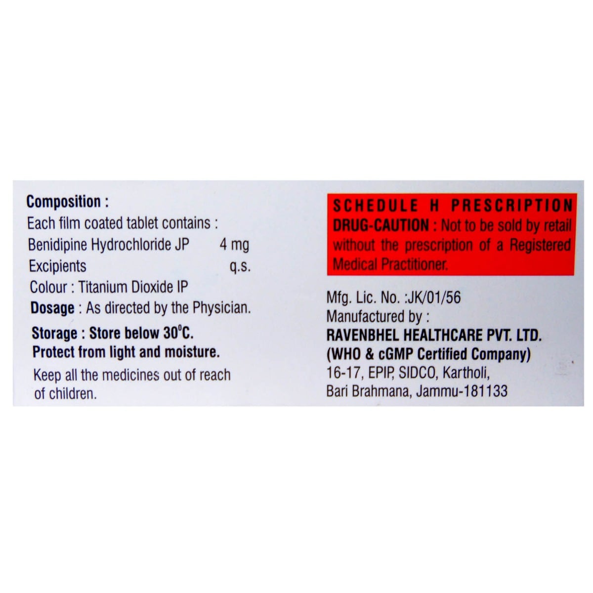 Benidin 4 Tablet 15's, Pack of 15 TABLETS Benidin 4 Tablet 15's, Pack of 15 TABLETS