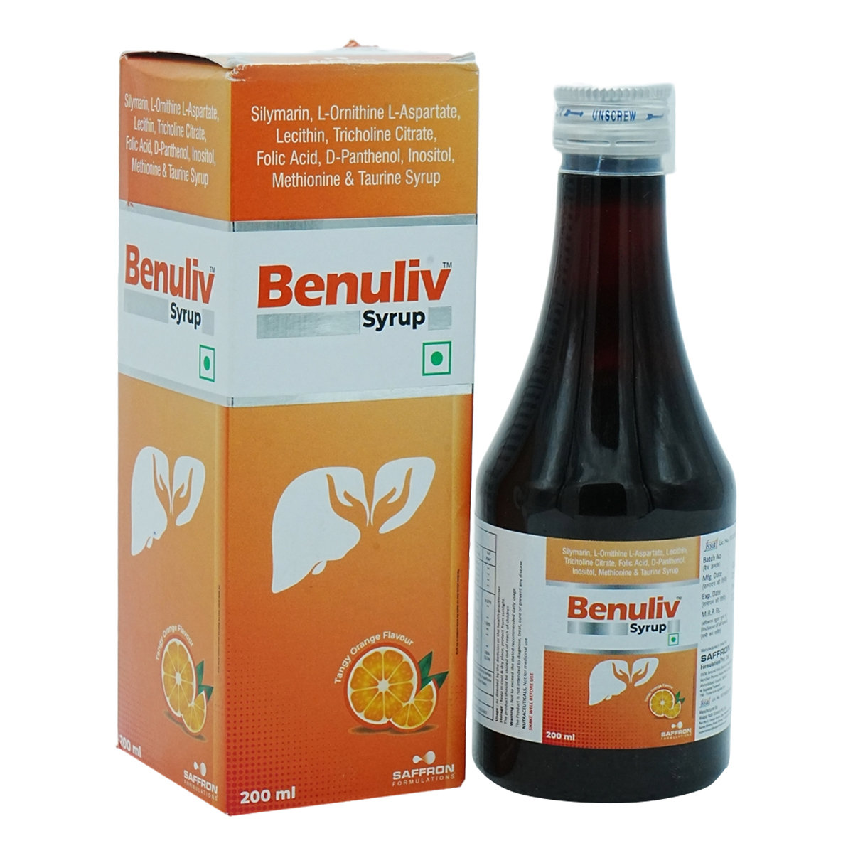 Benuliv Orange Syrup 200 ml, Pack of 1 Benuliv Orange Syrup 200 ml, Pack of 1