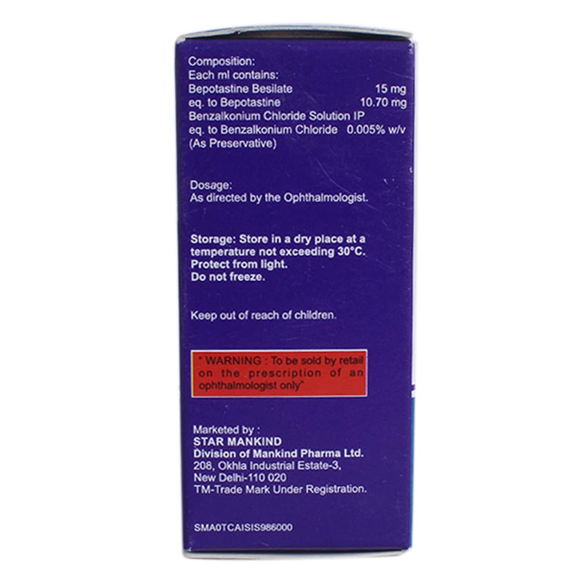 Bepofree 1.5%W/V Eye Drops 5ml, Pack of 1 Drops Bepofree 1.5%W/V Eye Drops 5ml, Pack of 1 Drops