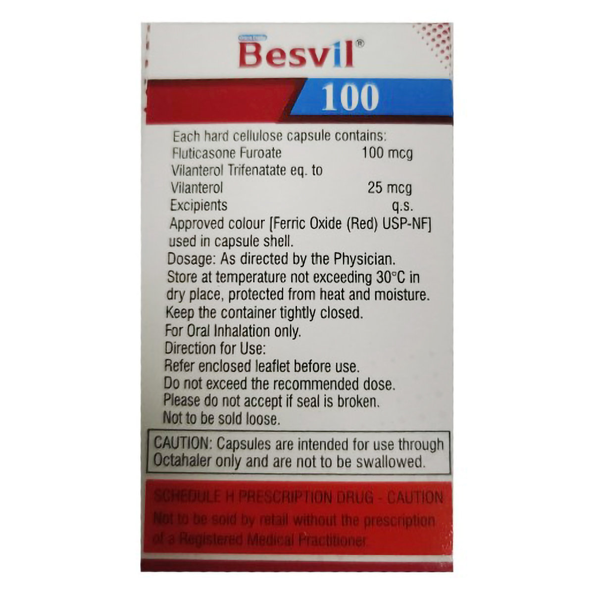 Besvil 100 Octacaps Capsule 30's, Pack of 1 CAPSULE Besvil 100 Octacaps Capsule 30's, Pack of 1 CAPSULE