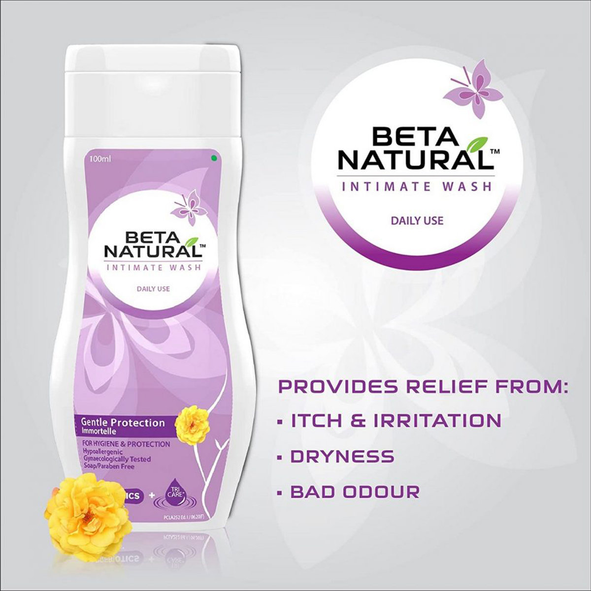Beta Natural Intimate Wash Gentle Protection Immortelle 100 ml, Pack of 1 Beta Natural Intimate Wash Gentle Protection Immortelle 100 ml, Pack of 1