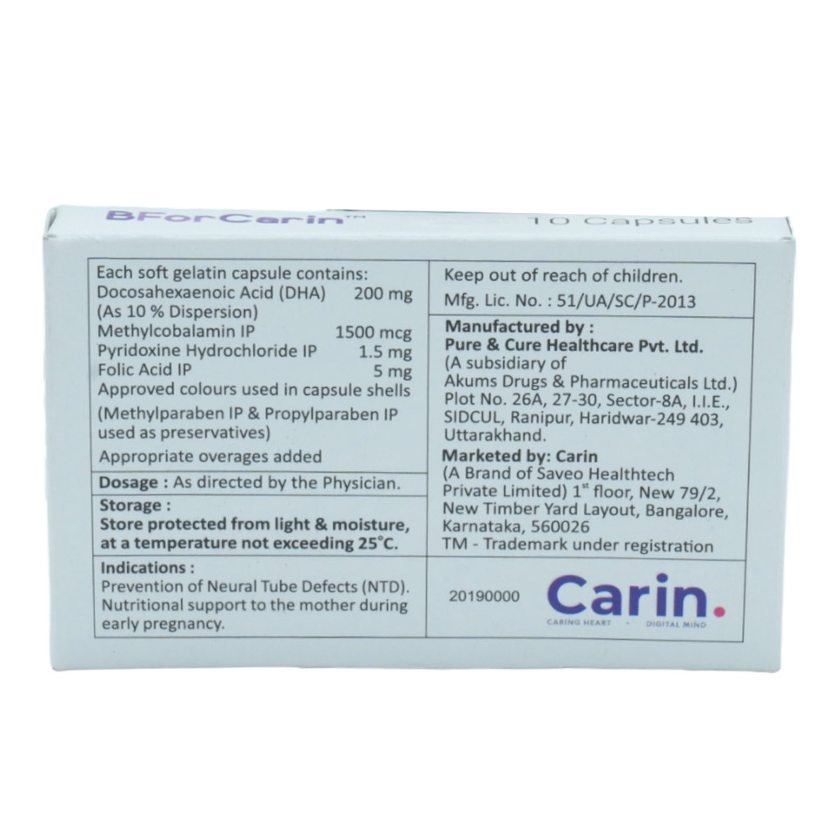 Bforcarin Capsule 10's, Pack of 10 CAPSULES Bforcarin Capsule 10's, Pack of 10 CAPSULES