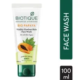 Biotique Bio Papaya Visibly Flawless Skin Face Wash, 100 ml, Pack of 1