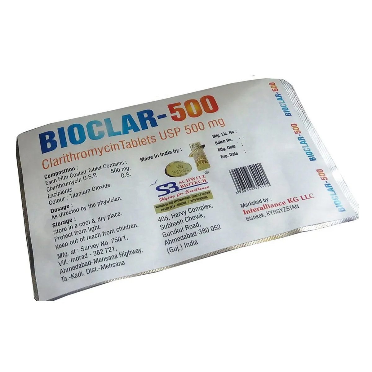 Bioclar-500 Tablet 10's, Pack of 10 TabletS Bioclar-500 Tablet 10's, Pack of 10 TabletS
