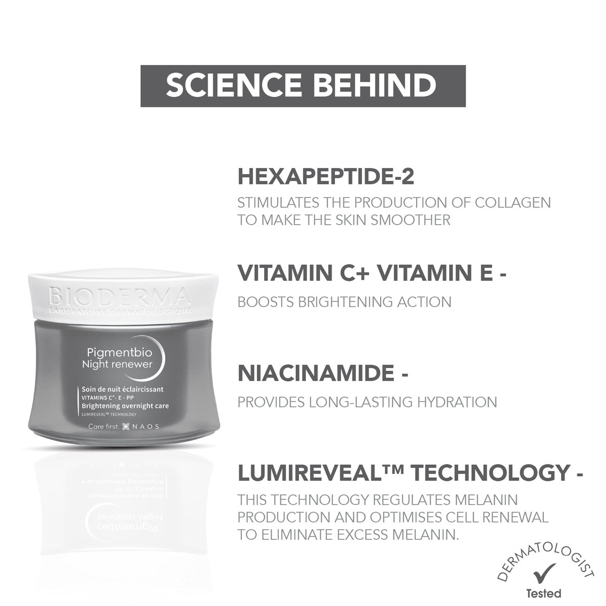 Bioderma Pigmentbio Night Renewer 50 ml | Vitamin C & Vitamin E | Brightens Skin, Pack of 1 Bioderma Pigmentbio Night Renewer 50 ml | Vitamin C & Vitamin E | Brightens Skin, Pack of 1