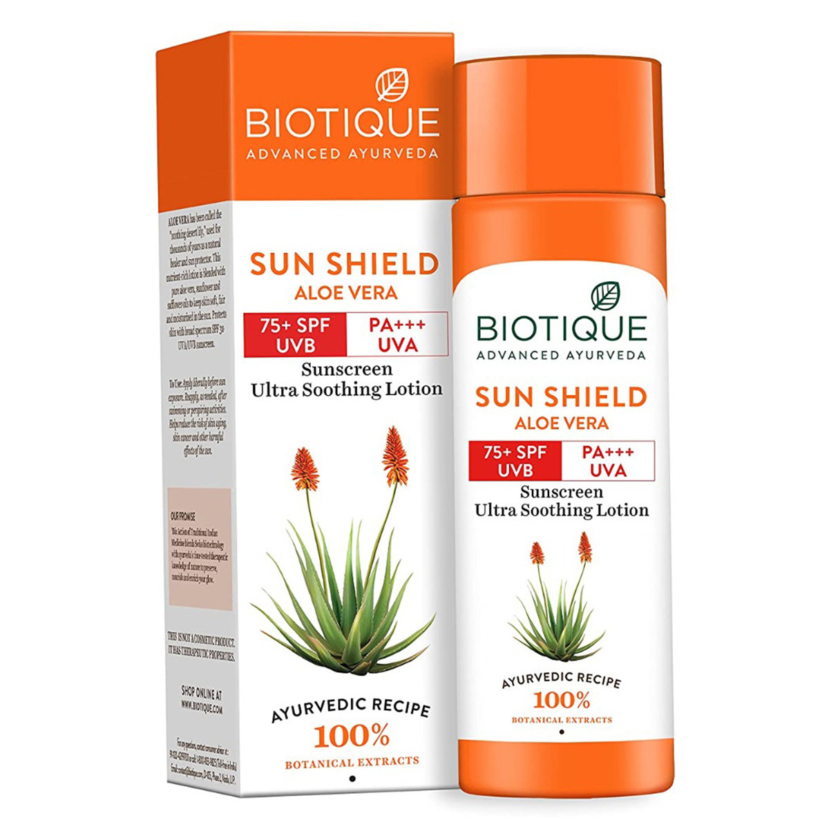 Biotique Sun Shield Aloevera 75+ SPF UVB Sunscreen Ultra Soothing Body Lotion, 190 ml, Pack of 1 Biotique Sun Shield Aloevera 75+ SPF UVB Sunscreen Ultra Soothing Body Lotion, 190 ml, Pack of 1