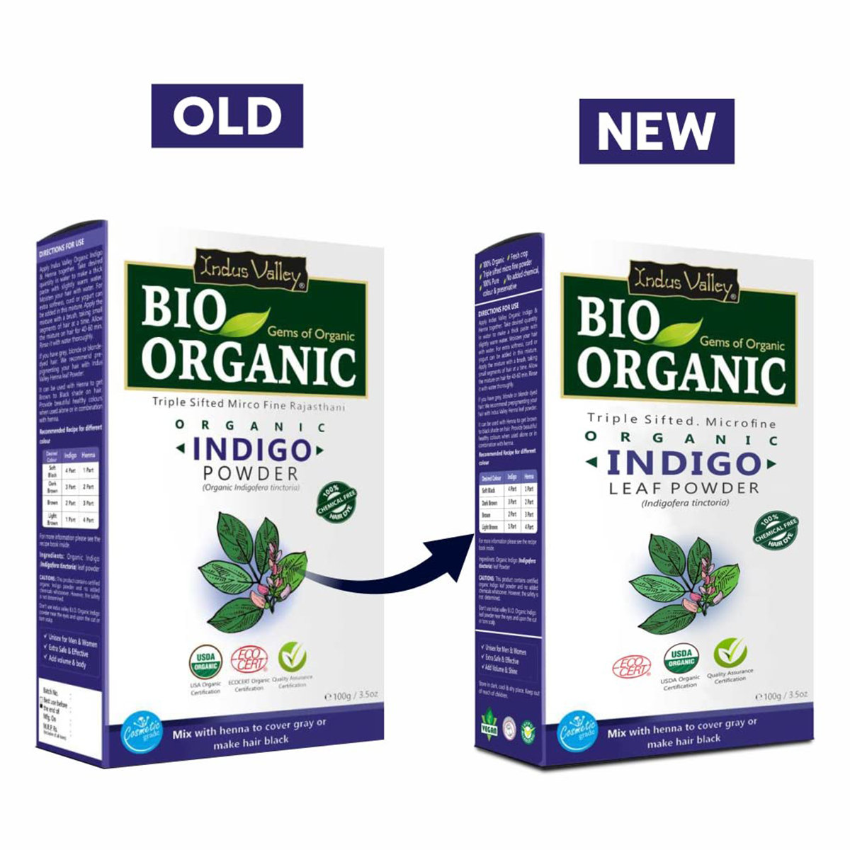 Indus Valley Bio Organic Indigo Leaf Powder, 100 gm, Pack of 1 Indus Valley Bio Organic Indigo Leaf Powder, 100 gm, Pack of 1