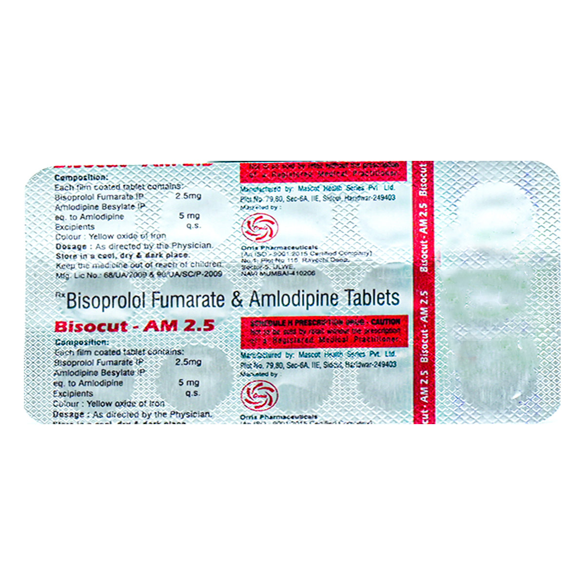 Bisocut-AM 2.5 Tablet 15's, Pack of 15 TABLETS Bisocut-AM 2.5 Tablet 15's, Pack of 15 TABLETS