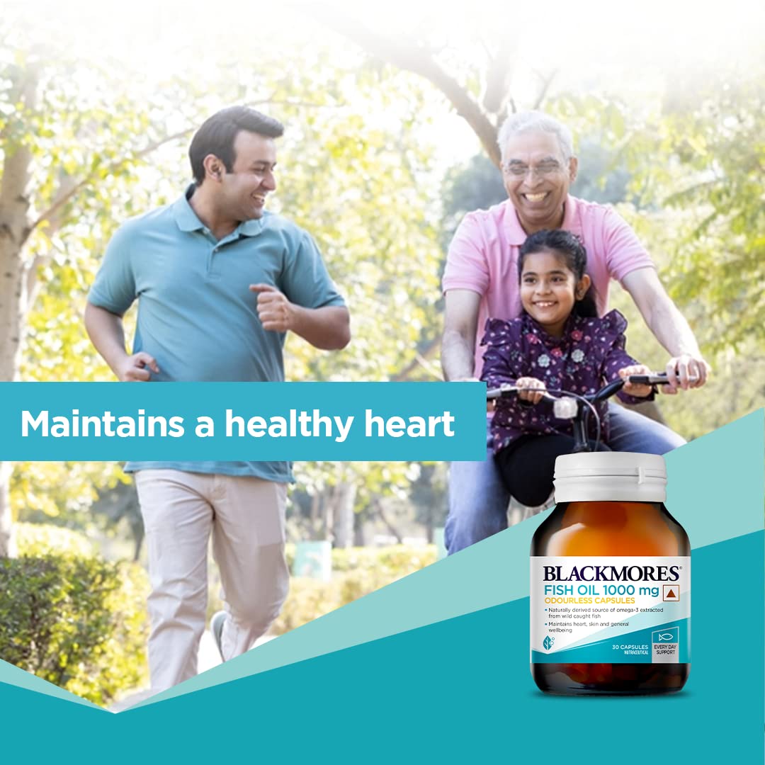 Blackmores Fish Oil 1000 mg Odourless, 30 Capsules, Pack of 1 Blackmores Fish Oil 1000 mg Odourless, 30 Capsules, Pack of 1