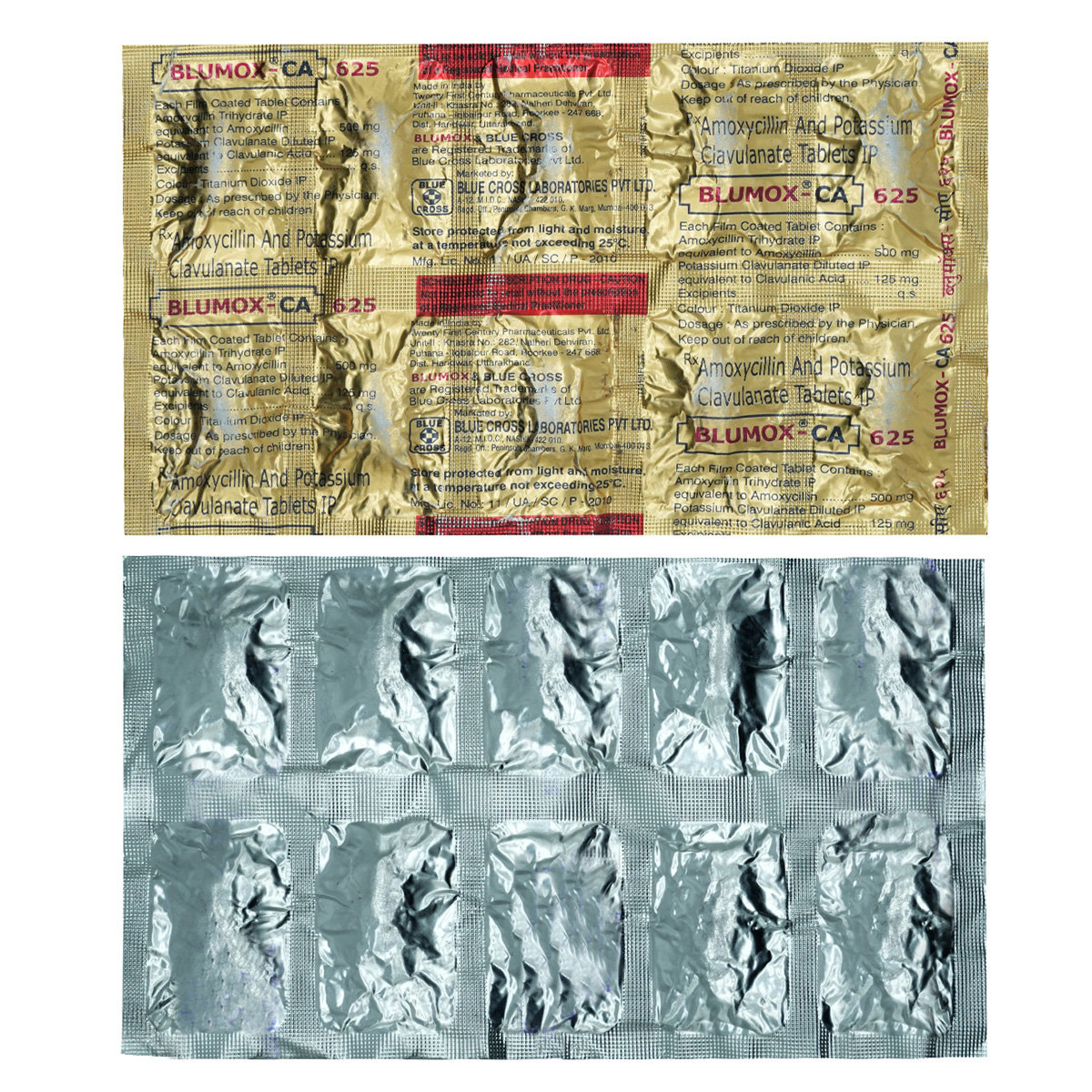 Blumox CA 625 mg Tablet 10's, Pack of 10 TabletS Blumox CA 625 mg Tablet 10's, Pack of 10 TabletS